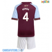 Camisa de time de futebol Aston Villa Ezri Konsa #4 Replicas 1º Equipamento Infantil 2025-26 Manga Curta (+ Calças curtas)